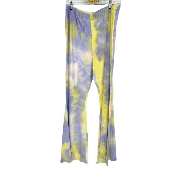 SHEIN Curve Yellow Purple Tie-Dye Flare Leg Leggings Size 3XL - Picture 3 of 3